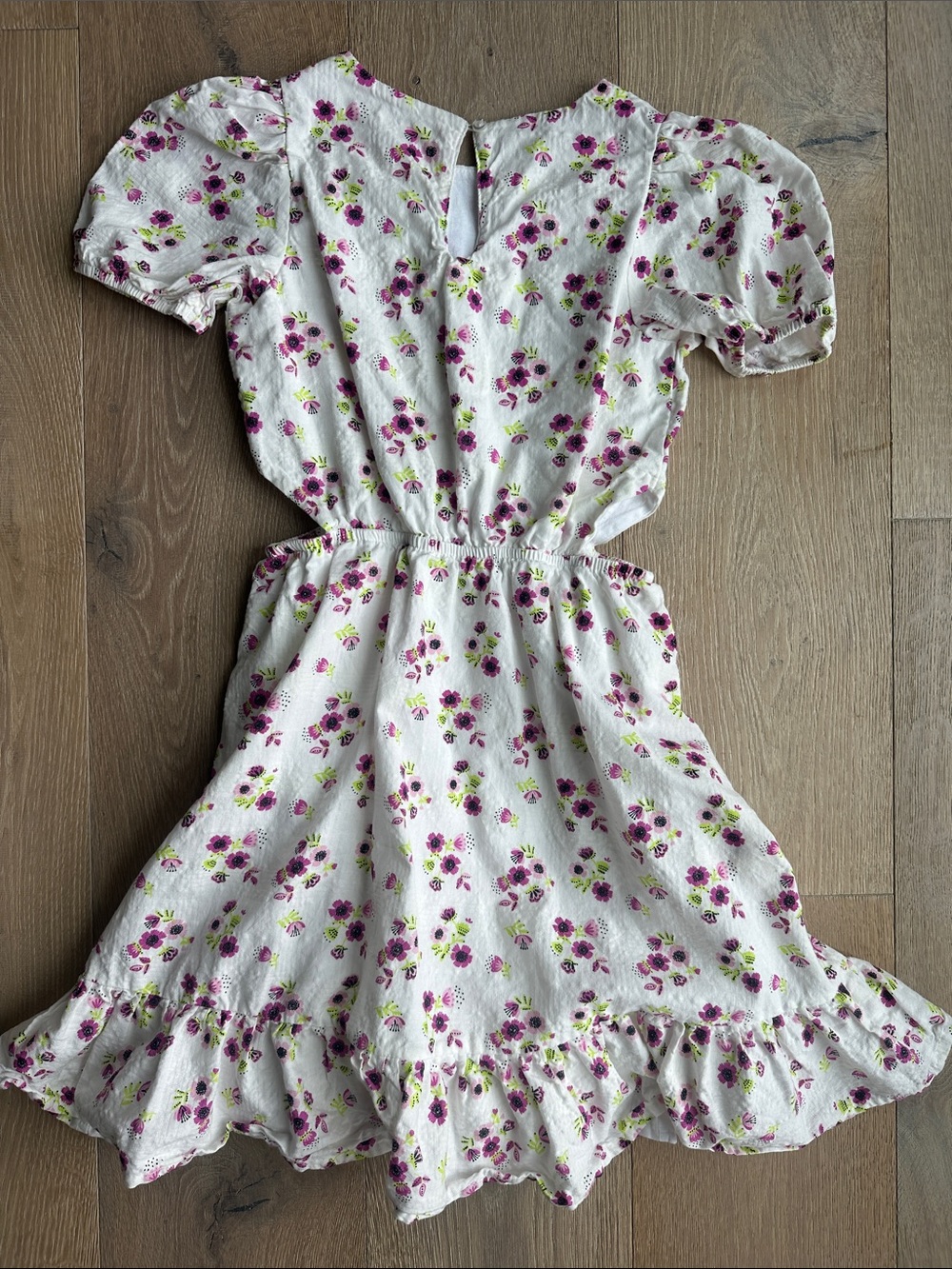 BCBGirls White Dress with Purple Floral Print - Picture 3 of 3
